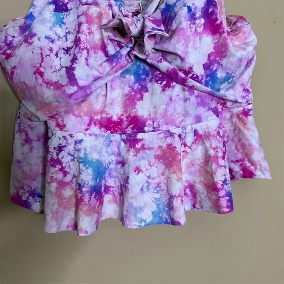 Torrid Women's Plus Size Tie-Dye Tankini Top Peplum Style Size 3X - Picture 5 of 11